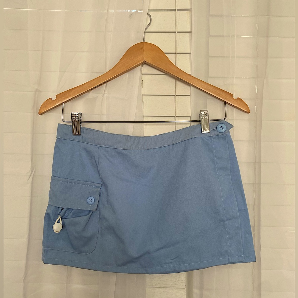 XS Motel Mini Light Blue Cargo Skirt